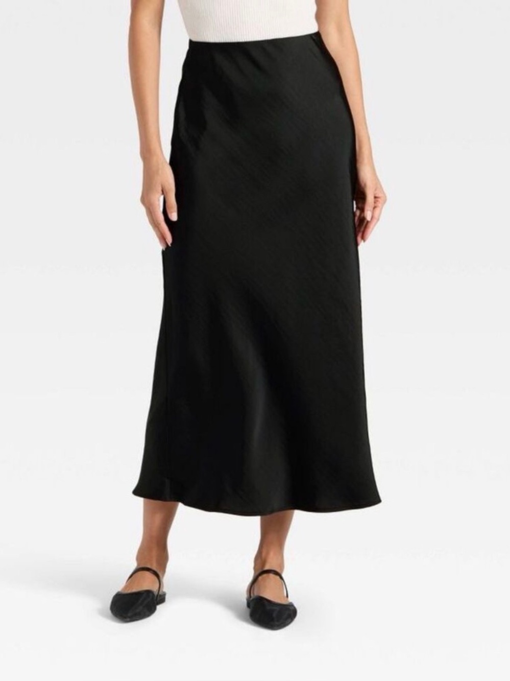 a new day Black Satin Skirt